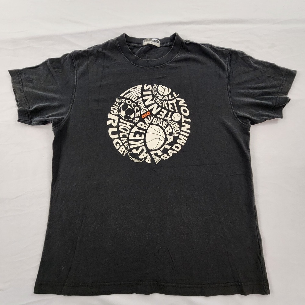 All Sports Giordano Black Short Sleeve Cotton Graphic T-Shirt‎ Men's S